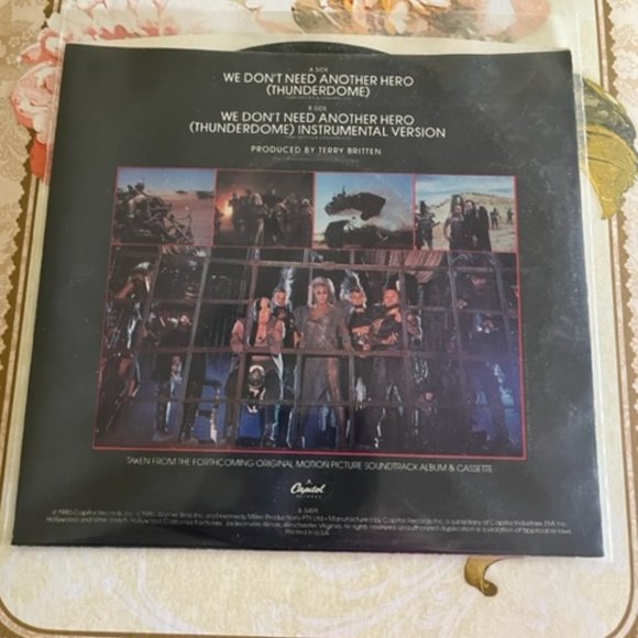 PRICE DROP! Tina Turner "We Don't Need Another Hero" 45 Record NM - Picture 2 of 2